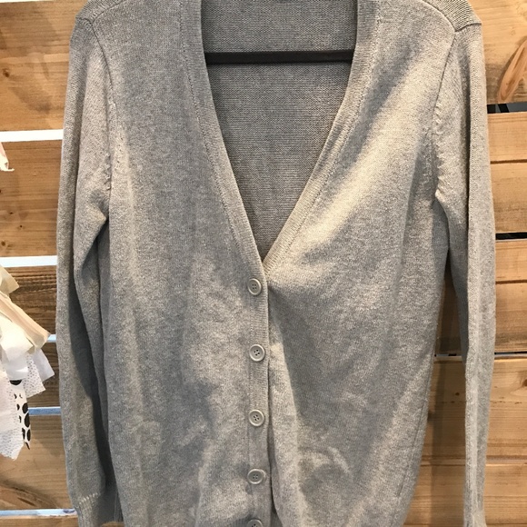 Heather Grey Button Cardigan - Picture 2 of 2